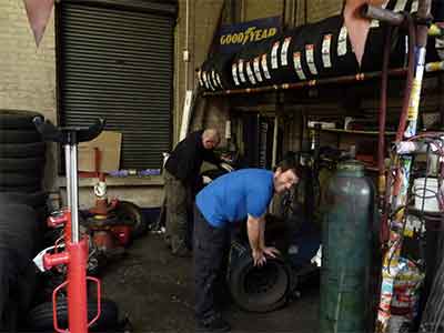 inside the garage